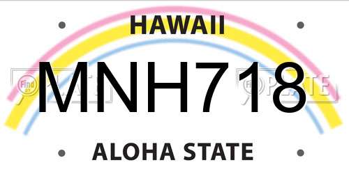 MNH718 Hawaii License Plate