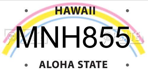 MNH855 Hawaii License Plate