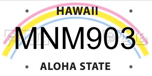 MNM903 Hawaii License Plate