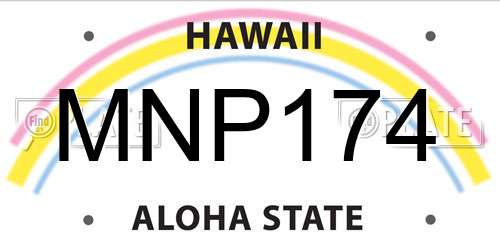 MNP174 Hawaii License Plate