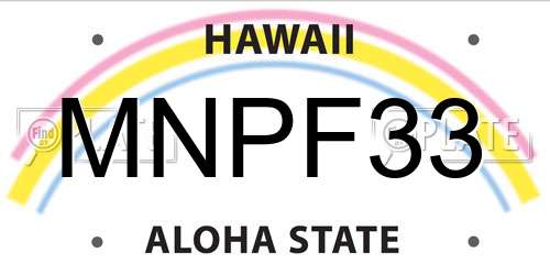 MNPF33 Hawaii License Plate