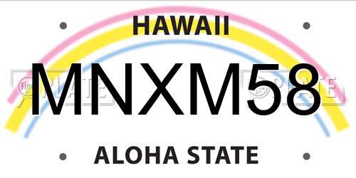MNXM58 Hawaii License Plate