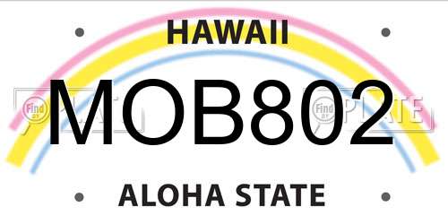 MOB802 Hawaii License Plate