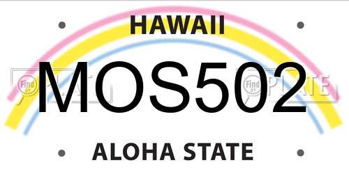 MOS502 Hawaii License Plate