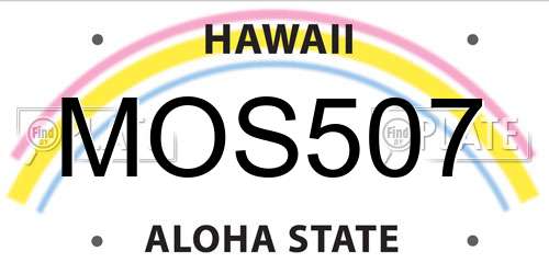 MOS507 Hawaii License Plate