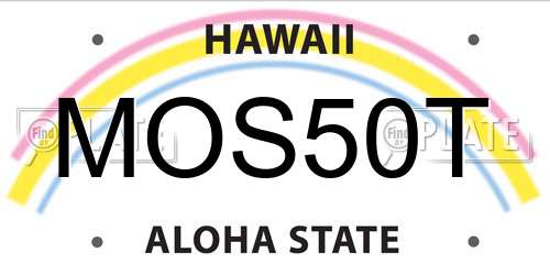 MOS50T Hawaii License Plate