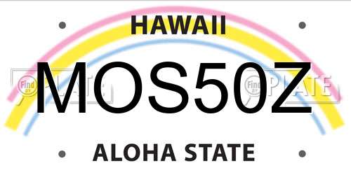 MOS50Z Hawaii License Plate