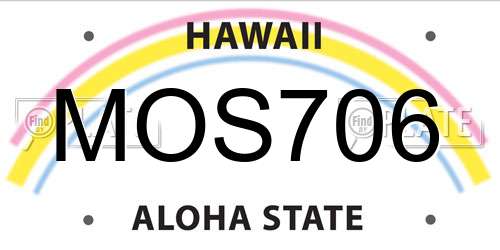 MOS706 Hawaii License Plate