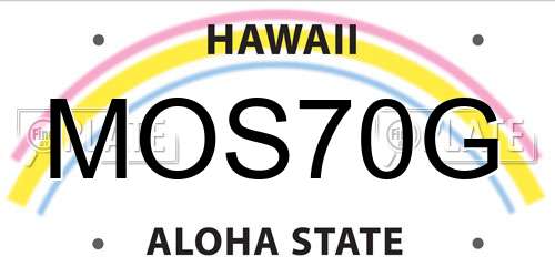 MOS70G Hawaii License Plate