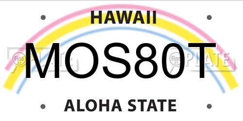 MOS80T Hawaii License Plate