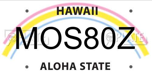 MOS80Z Hawaii License Plate