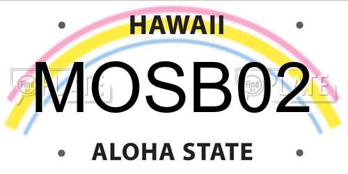 MOSB02 Hawaii License Plate