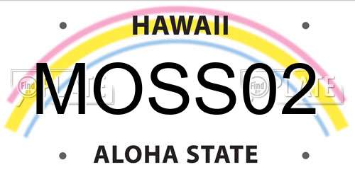 MOSS02 Hawaii License Plate