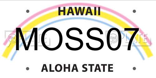 MOSS07 Hawaii License Plate