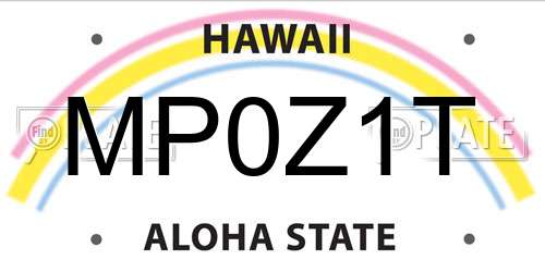 MP0Z1T Hawaii License Plate