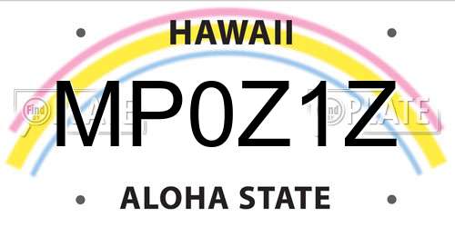 MP0Z1Z Hawaii License Plate