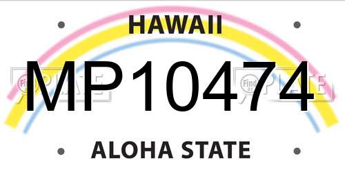 MP10474 Hawaii License Plate