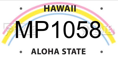 MP1058 Hawaii License Plate