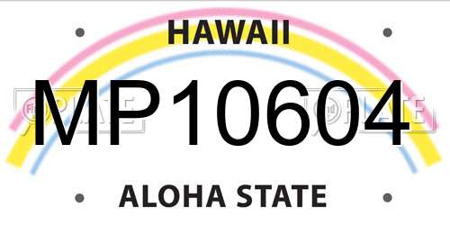 MP10604 Hawaii License Plate
