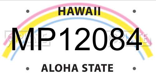 MP12084 Hawaii License Plate