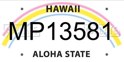 MP13581 Hawaii License Plate