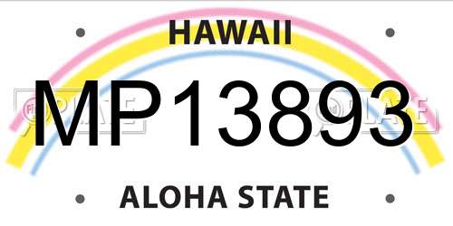MP13893 Hawaii License Plate
