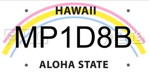 MP1D8B Hawaii License Plate