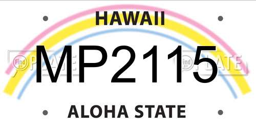 MP2115 Hawaii License Plate