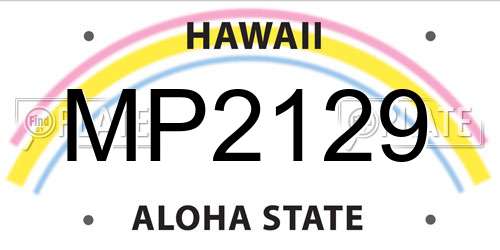 MP2129 Hawaii License Plate