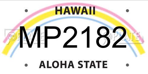 MP2182 Hawaii License Plate