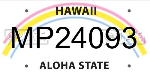 MP24093 Hawaii License Plate