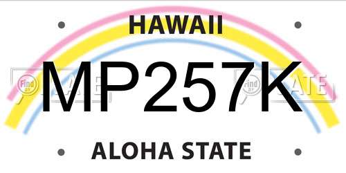 MP257K Hawaii License Plate