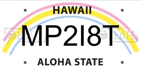 MP2I8T Hawaii License Plate