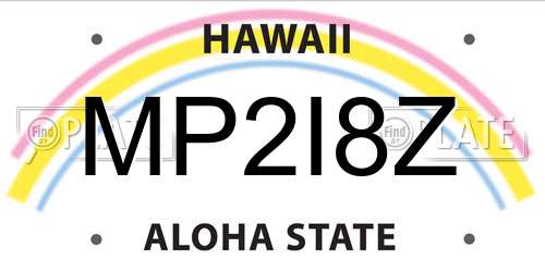 MP2I8Z Hawaii License Plate
