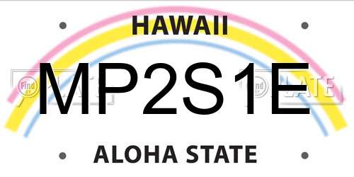 MP2S1E Hawaii License Plate