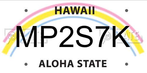 MP2S7K Hawaii License Plate