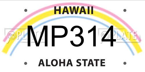 MP314 Hawaii License Plate