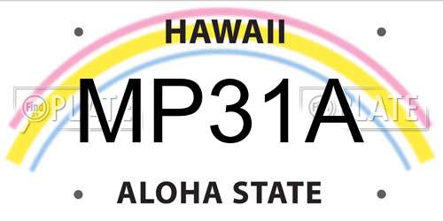 MP31A Hawaii License Plate