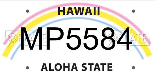 MP5584 Hawaii License Plate