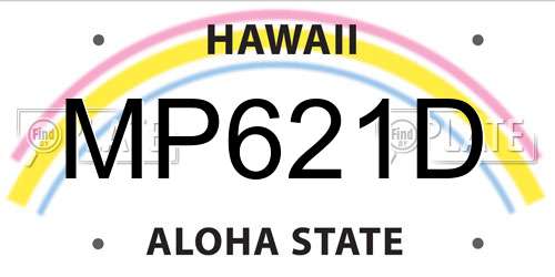 MP621D Hawaii License Plate