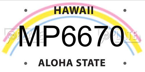 MP6670 Hawaii License Plate
