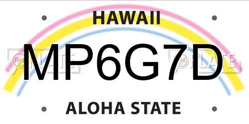 MP6G7D Hawaii License Plate