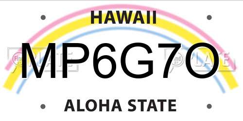 MP6G7O Hawaii License Plate