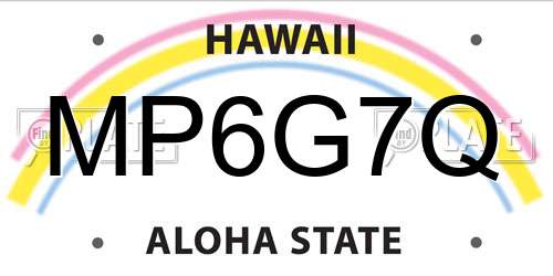 MP6G7Q Hawaii License Plate
