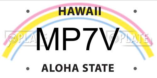 MP7V Hawaii License Plate
