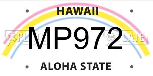 MP972 Hawaii License Plate