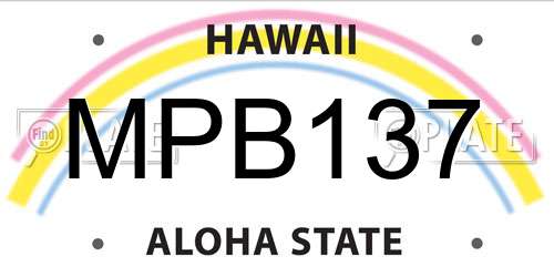 MPB137 Hawaii License Plate
