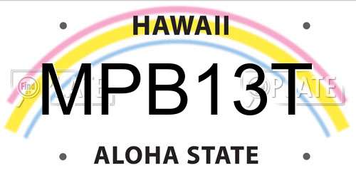 MPB13T Hawaii License Plate