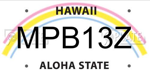MPB13Z Hawaii License Plate