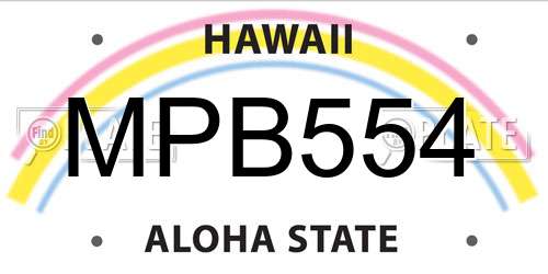 MPB554 Hawaii License Plate